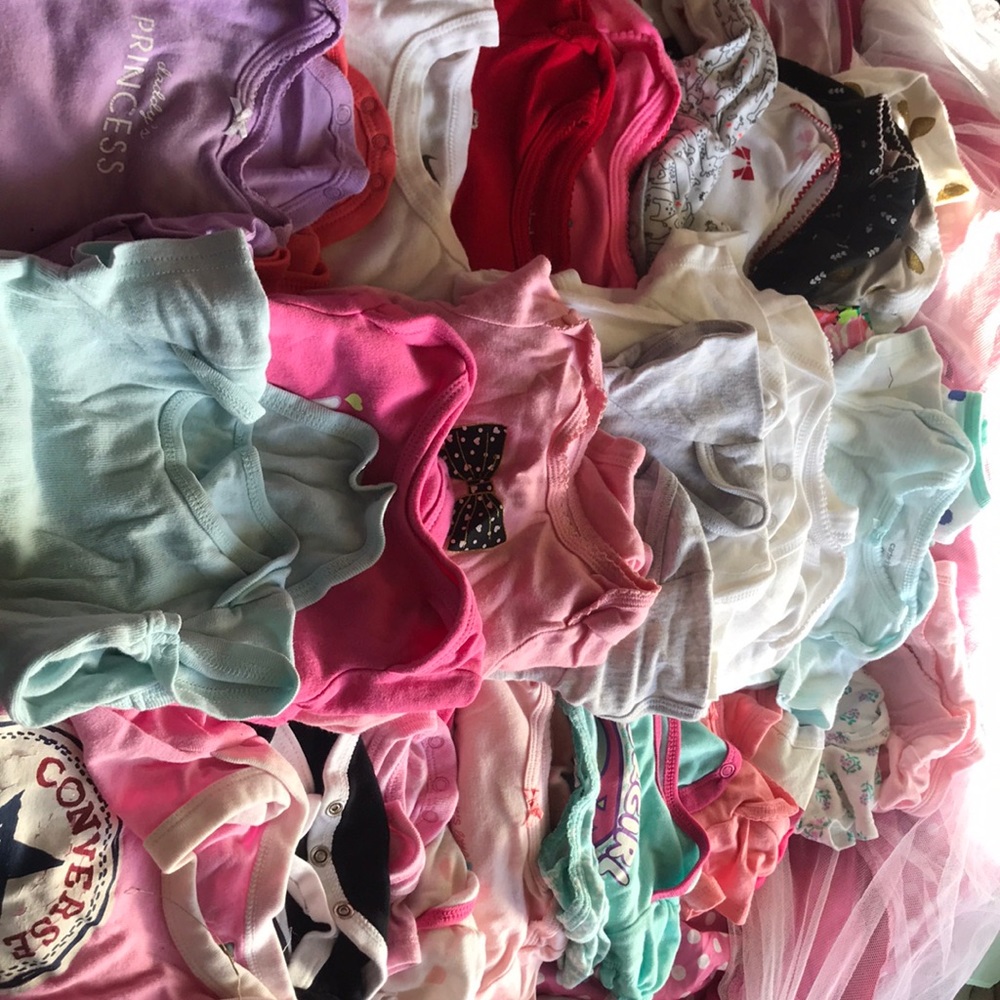 Baby girl shirt n bib lot